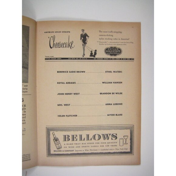 Vintage 1951 Playbill The Member Of The Wedding Empire Theatre Ethel Waters - Picture 3 of 6